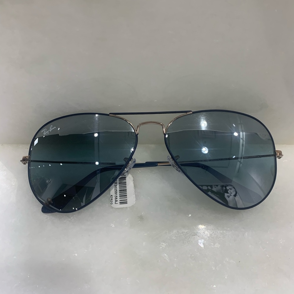 Ray Ban Aviator sunglasses navy and copper